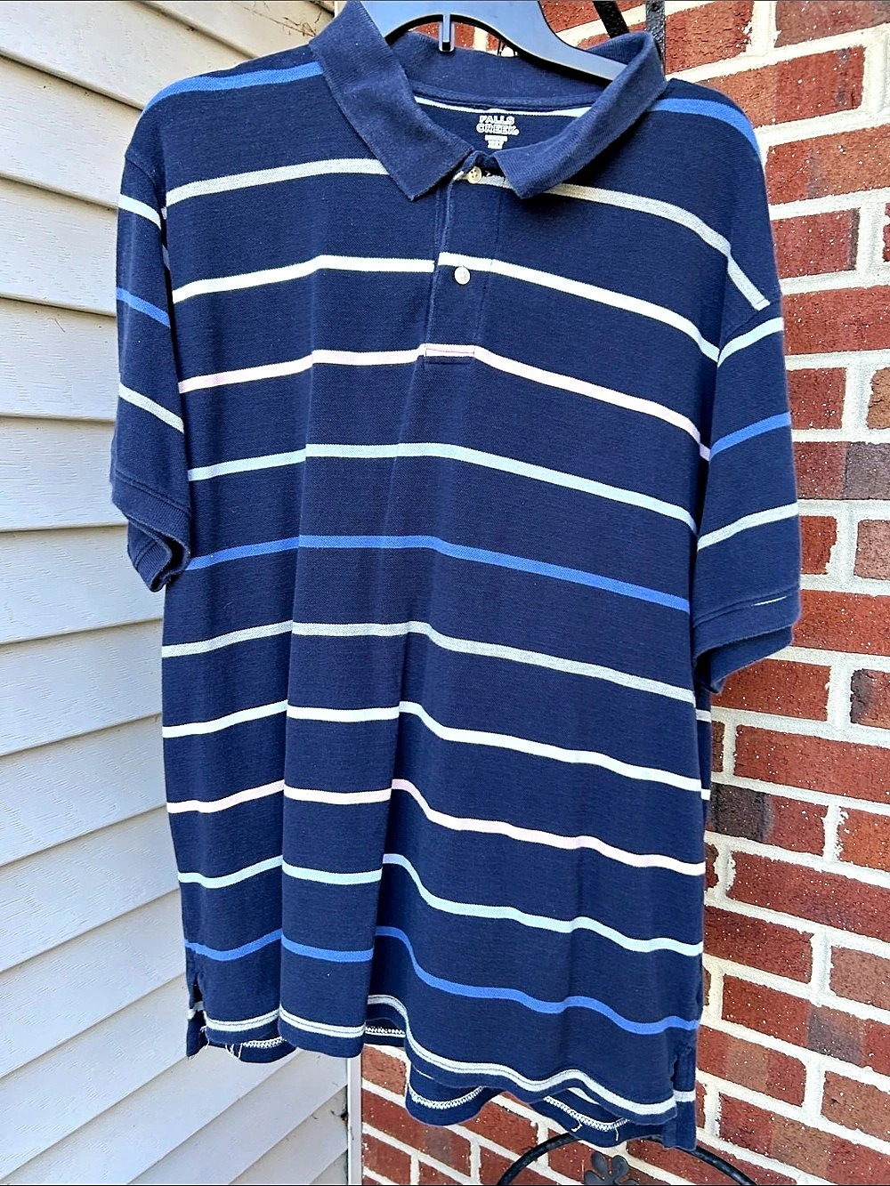 Falls Creek Striped Polo in Blue & Pink Size XXXL Like New